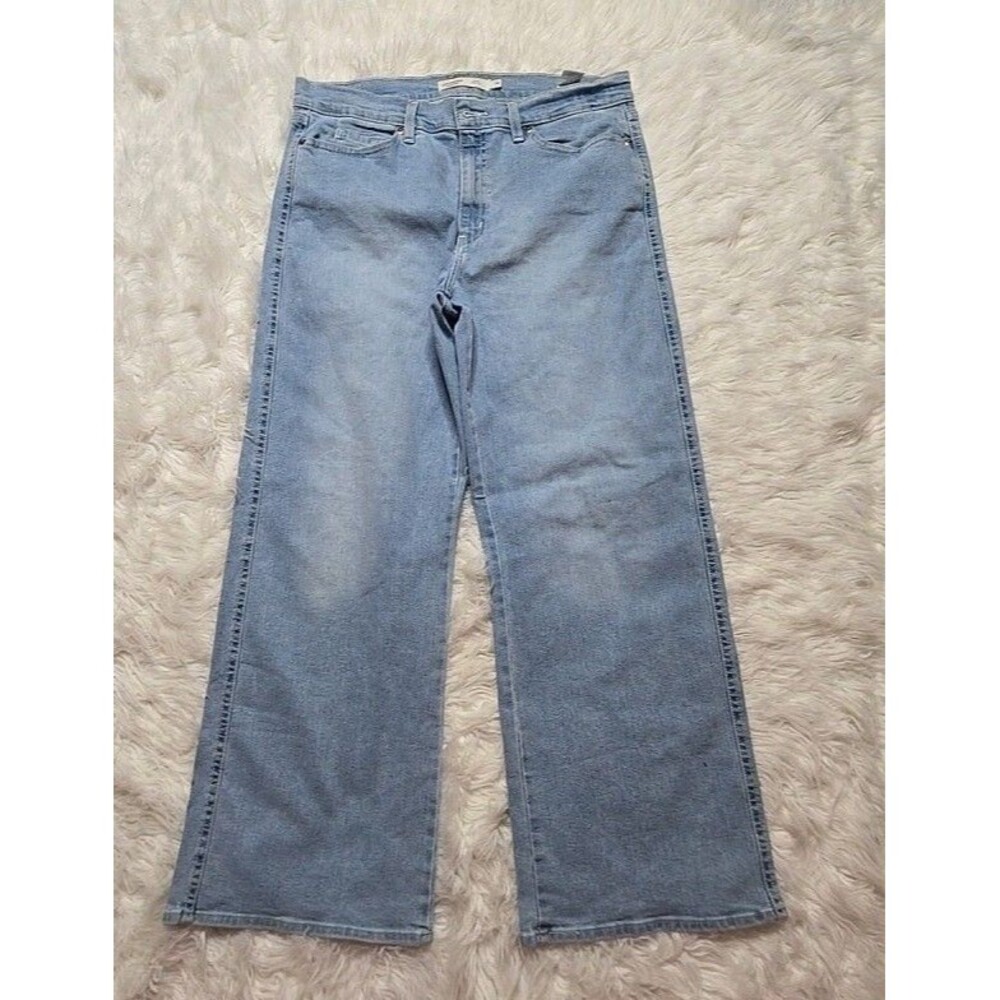 Levi Vintage Wash Wide Leg Light Wash Stretch Jeans Size 14 34x30